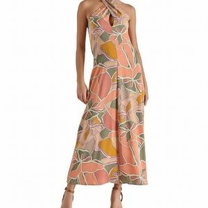Steve Madden Multicolor Floral Halter Maxi Dress